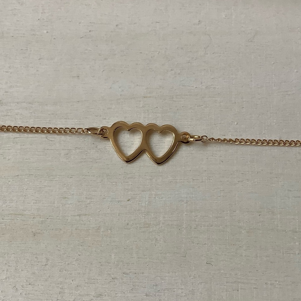 New Vintage 7” gold dainty filled sweethearts bracelet